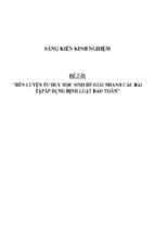 Sáng kiến kinh nghiệm skkn rèn luyện tư duy học sinh để giải nhanh các bài tập áp dụng định luật bảo toàn