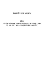 Sáng kiến kinh nghiệm skkn hướng dẫn học sinh tiểu học cách tìm hiểu đề, tìm ý, chọn và sắp xếp ý khi làm một bài tập làm văn