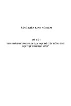 Sáng kiến kinh nghiệm skkn đổi mới phương pháp dạy học để gây hứng thú học tập cho học sinh bậc thcs