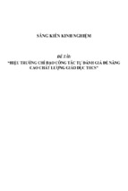 Sáng kiến kinh nghiệm skkn hiệu trưởng chỉ đạo công tác tự đánh giá để nâng cao chất lượng giáo dục thcs