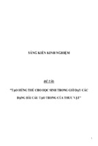 Sáng kiến kinh nghiệm skkn tạo hứng thú cho học sinh trong giờ dạy các dạng bài cấu tạo trong của thực vật