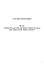 Sáng kiến kinh nghiệm skkn hướng dẫn học sinh học định lí thông qua khai thác định lí cosin trong tam giác