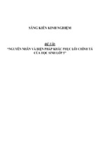 Sáng kiến kinh nghiệm skkn về một số nguyên nhân và biện pháp khắc phục lỗi chính tả của học sinh lớp 5