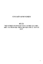 Sáng kiến kinh nghiệm một số biện pháp nhằm nâng cao hiệu quả đọc   hiểu tác phẩm đọc thêm cho học sinh 12   ban cơ bản