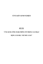 Sáng kiến kinh nghiệm skkn ứng dụng công nghệ thông tin trong các hoạt động giáo dục trẻ mẫu giáo