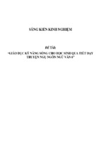 Sáng kiến kinh nghiệm skkn giáo dục kỹ năng sống cho học sinh qua tiết dạy truyện ngụ ngôn ngữ văn 6