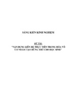 Sáng kiến kinh nghiệm skkn vận dụng liên hệ thực tiễn trong hóa vô cơ nhằm tạo hứng thú cho học sinh