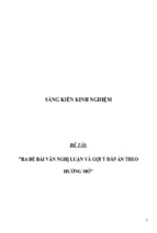 Sáng kiến kinh nghiệm skkn môn ngữ văn thp  ra đề bài văn nghị luận và gợi ý đáp án theo hướng mở