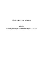 Sáng kiến kinh nghiệm giải một số dạng toán bằng định lý viet