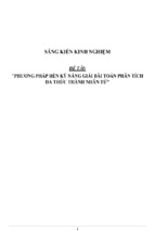 Sáng kiến kinh nghiệm môn toán lớp 8 phương pháp rèn kỹ năng giải bài toán phân tích đa thức thành nhân tử