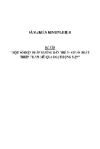 Sáng kiến kinh nghiệm skkn hướng dẫn trẻ 3   4 tuổi phát triển thẩm mỹ qua hoạt động nặn