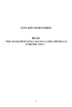 Sáng kiến kinh nghiệm skkn một số giải pháp nâng cao chất lượng môn đá cầu ở trường thcs