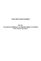 Sáng kiến kinh nghiệm skkn vận dụng linh hoạt các phương pháp và ứng dụng cntt trong dạy học bậc thcs