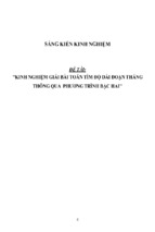 Sáng kiến kinh nghiệm skkn về một số giải pháp tìm độ dài đoạn thẳng thông qua phương trình bậc hai