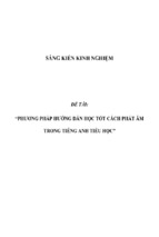 Sáng kiến kinh nghiệm skkn phương pháp hướng dẫn học tốt cách phát âm trong tiếng anh tiểu học