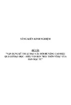 Sáng kiến kinh nghiệm skkn vận dụng kỹ thuật đặt câu hỏi để nâng cao hiệu quả giờ dạy đọc   hiểu văn bản đây thôn vĩ dạ của hàn mặc tử