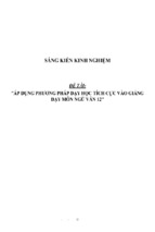 Sáng kiến kinh nghiệm skkn áp dụng phương pháp dạy học tích cực vào giảng dạy môn ngữ văn 12