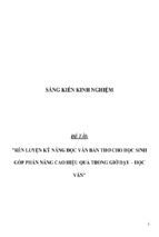 Sáng kiến kinh nghiệm skkn rèn luyện kỹ năng đọc văn bản thơ cho học sinh góp phần nâng cao hiệu quả trong giờ dạy học văn