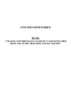Sáng kiến kinh nghiệm ứng dụng cntt thiết kế giáo án điện tử và một số phần mềm trong việc tổ chức hoạt động giáo dục mầm non