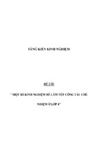 Sáng kiến kinh nghiệm skkn một số kinh nghiệm để làm tốt công tác chủ nhiệm lớp 4