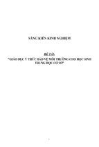 Sáng kiến kinh nghiệm skkn giáo dục ý thức bảo vệ môi trường cho học sinh trường thcs vĩnh lộc