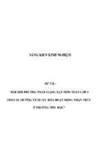 Sáng kiến kinh nghiệm skkn dạy tốt môn toán lớp 3 theo hướng đổi mới phương pháp lấy học sinh làm trung tâm