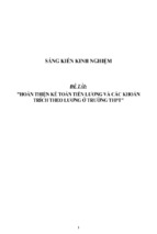 Sáng kiến kinh nghiệm skkn hoàn thiện kế toán tiền lương và các khoản trích theo lương ở trường thpt