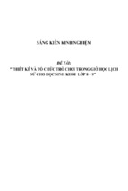 Sáng kiến kinh nghiệm skkn thiết kế và tổ chức trò chơi trong giờ học lịch sử cho học sinh khối lớp 8 – 9