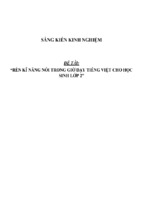 Sáng kiến kinh nghiệm skkn rèn kĩ năng nói trong giờ dạy tiếng việt cho học sinh lớp 2