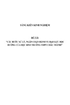 Sáng kiến kinh nghiệm skkn các bước xử lý, ngăn chặn hành vi bạo lực học đường của học sinh trường thpt châu thành