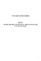 Sáng kiến kinh nghiệm skkn hướng đọc hiểu truyện ngắn “một người hà nội” của nguyễn khải