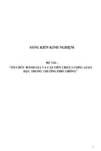 Sáng kiến kinh nghiệm quản lý  tổ chức đánh giá và cải tiến chất lượng giáo dục trong trường phổ thông