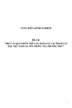 Sáng kiến kinh nghiệm một vài quan điểm tiếp cận, đánh giá tác phẩm văn học việt nam sau 1975 trong nhà trường thpt