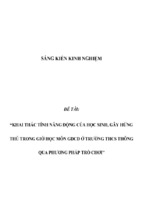 Sáng kiến kinh nghiệm skkn  khai thác tính năng động của học sinh, gây hứng thú trong giờ học môn gdcd ở trường thcs thông qua phương pháp trò chơi