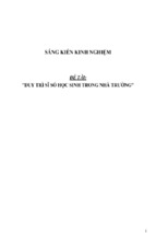 Sáng kiến kinh nghiệm duy trì sĩ số học sinh trong trường thpt