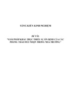 Sáng kiến kinh nghiệm skkn giải pháp khắc phục thiếu sự ổn định của các phong trào mũi nhọn trong nhà trường