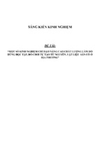 Sáng kiến kinh nghiệm skkn nâng cao chất lượng làm một số đồ dùng, đồ chơi từ nguyên liệu có sẵn ở địa phương