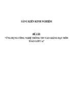 Sáng kiến kinh nghiệm skkn ứng dụng cntt vào giảng dạy môn toán lớp 3