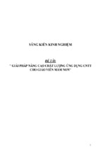 Sáng kiến kinh nghiệm skkn về giải pháp nâng cao chất lượng ứng dụng cntt cho giáo viên mầm non