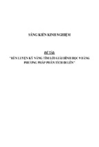 Sáng kiến kinh nghiệm skkn rèn luyện kỹ năng tìm lời giải hình học 9 bằng phương pháp phân tích đi lên