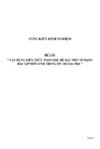 Sáng kiến kinh nghiệm vận dụng kiến thức toán học để dạy một số dạng bài tập môn sinh trong ôn thi đại học