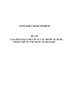 Sáng kiến kinh nghiệm skkn giải pháp hạn chế lỗi câu trong sử dụng tiếng việt từ ứng dụng sơ đồ grap