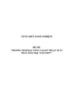 Sáng kiến kinh nghiệm phương pháp dạy nâng cao kỹ thuật xuất phát thấp học sinh thpt