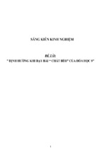 Sáng kiến kinh nghiệm skkn định hướng khi dạy bài  chất béo  môn hóa học lớp 9