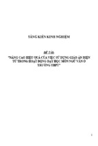 Sáng kiến kinh nghiệm skkn nâng cao hiệu quả của việc sử dụng giáo án điện tử trong hoạt động dạy học môn ngữ văn ở trường thpt