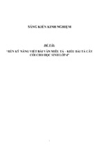 Sáng kiến kinh nghiệm skkn rèn kỹ năng viết văn miêu tả cho học sinh lớp 4