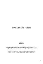 Sáng kiến kinh nghiệm skkn vận dụng phương pháp dạy học tích cực trong môn gdcd lớp 12