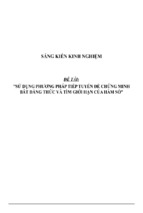 Sáng kiến kinh nghiệm skkn sử dụng phương pháp tiếp tuyến để chứng minh bất đẳng thức và tìm giới hạn của hàm số