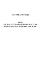 Sáng kiến kinh nghiệm skkn các bước xử lý, ngăn chặn hành vi bạo lực học đường của học sinh trường thpt châu thành