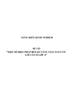 Sáng kiến kinh nghiệm skkn đổi mới phương pháp dạy giải toán có lời văn ở lớp 4